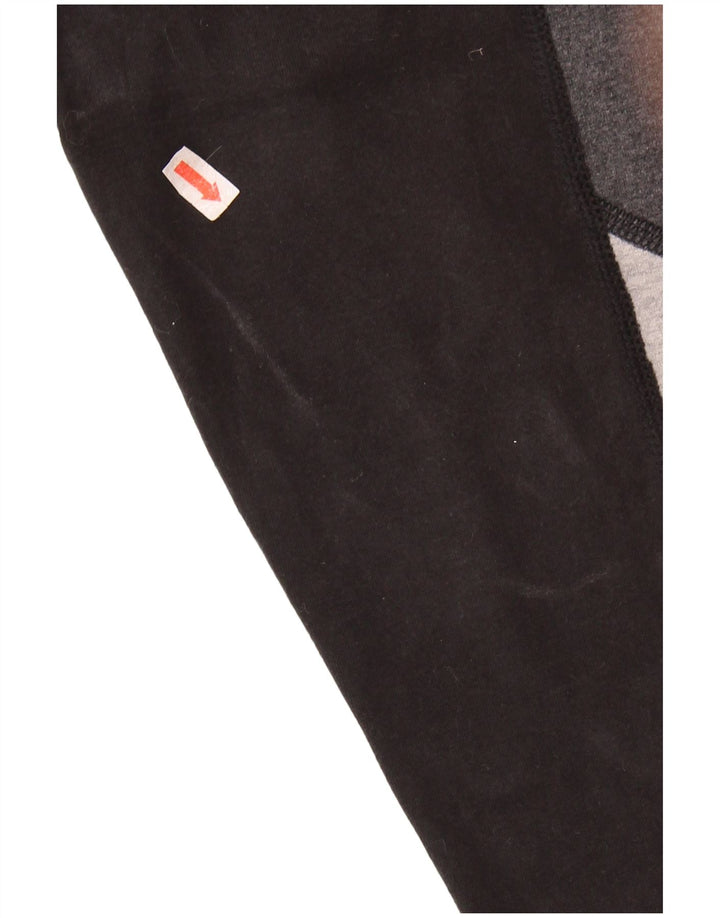 Legginsy damskie REEBOK UK 10, małe, czarne, bawełniane z blokami kolorów