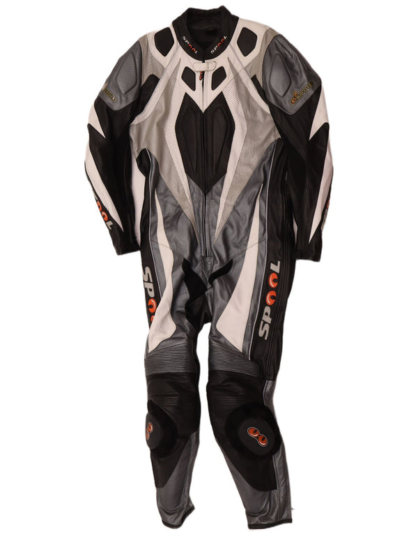 Męski kombinezon skórzany Spool IT 52 XL W36 L30 Czarna skóra