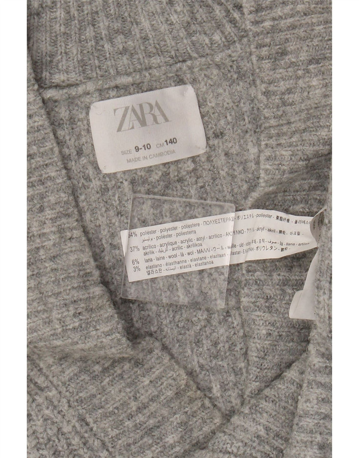 Sweter dziewczęcy Zara Cardigan 9-10 lat Szary poliester