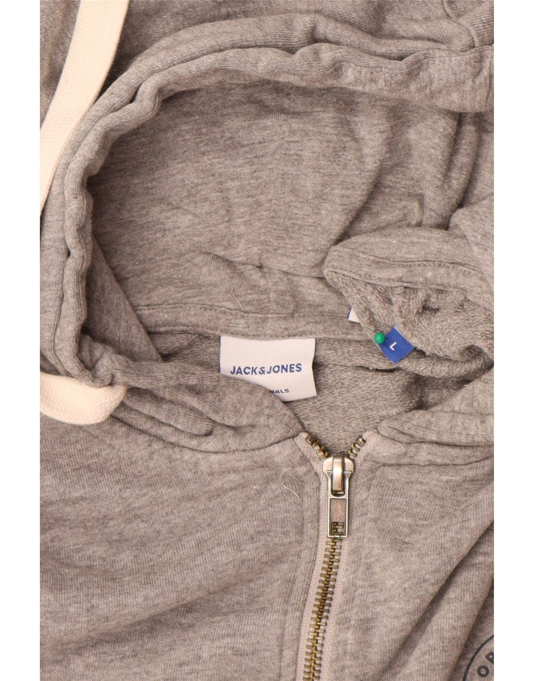 Męski sweter z kapturem i zamkiem Jack & Jones, duży, szary, bawełniany