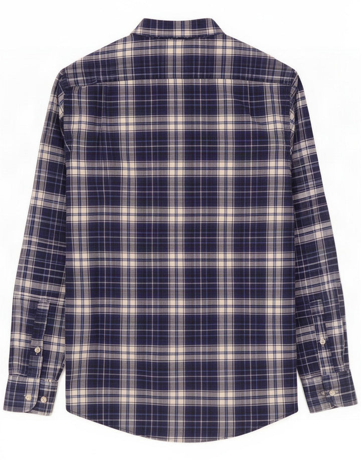 Massimo Dutti Koszula męska w średnią niebieską kratę