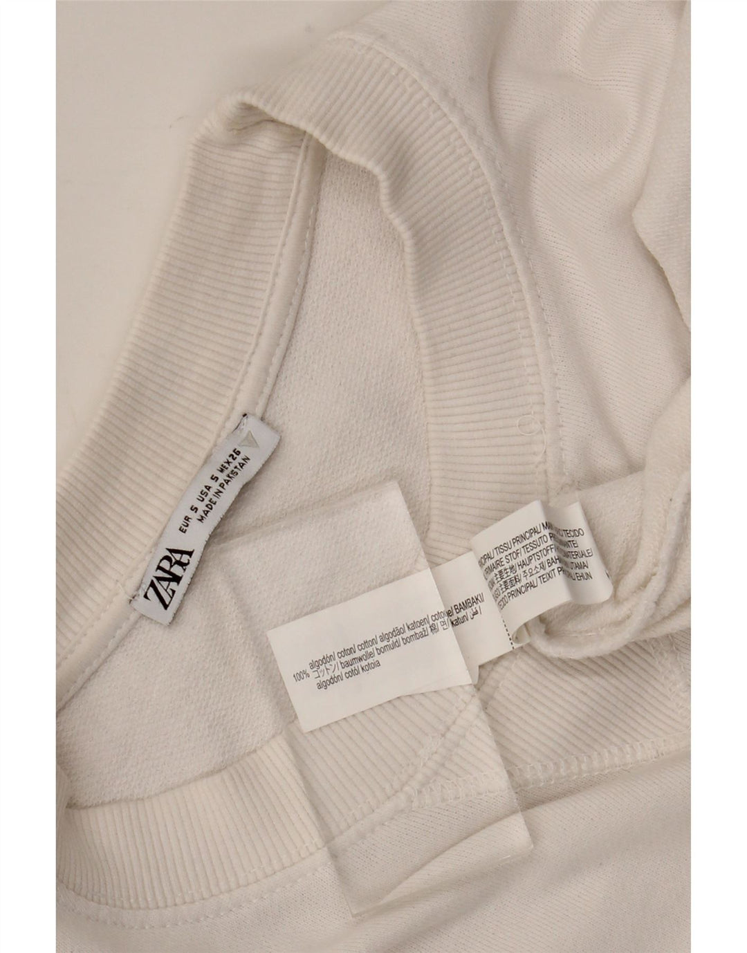Damski sweter oversize Zara UK 10, mały, biały, bawełniany