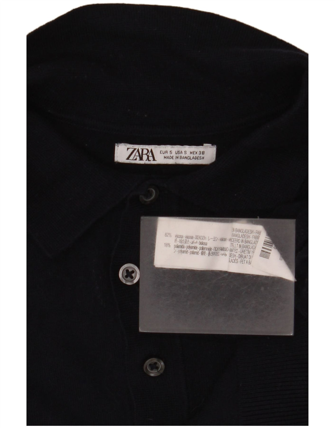 Męska koszulka polo Zara, mała, granatowa, wiskozowa
