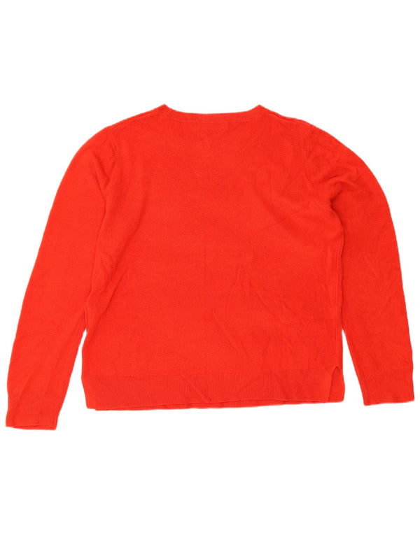 Marks & Spencer Damski sweter oversize z dekoltem w łódkę, UK 16, duży czerwony