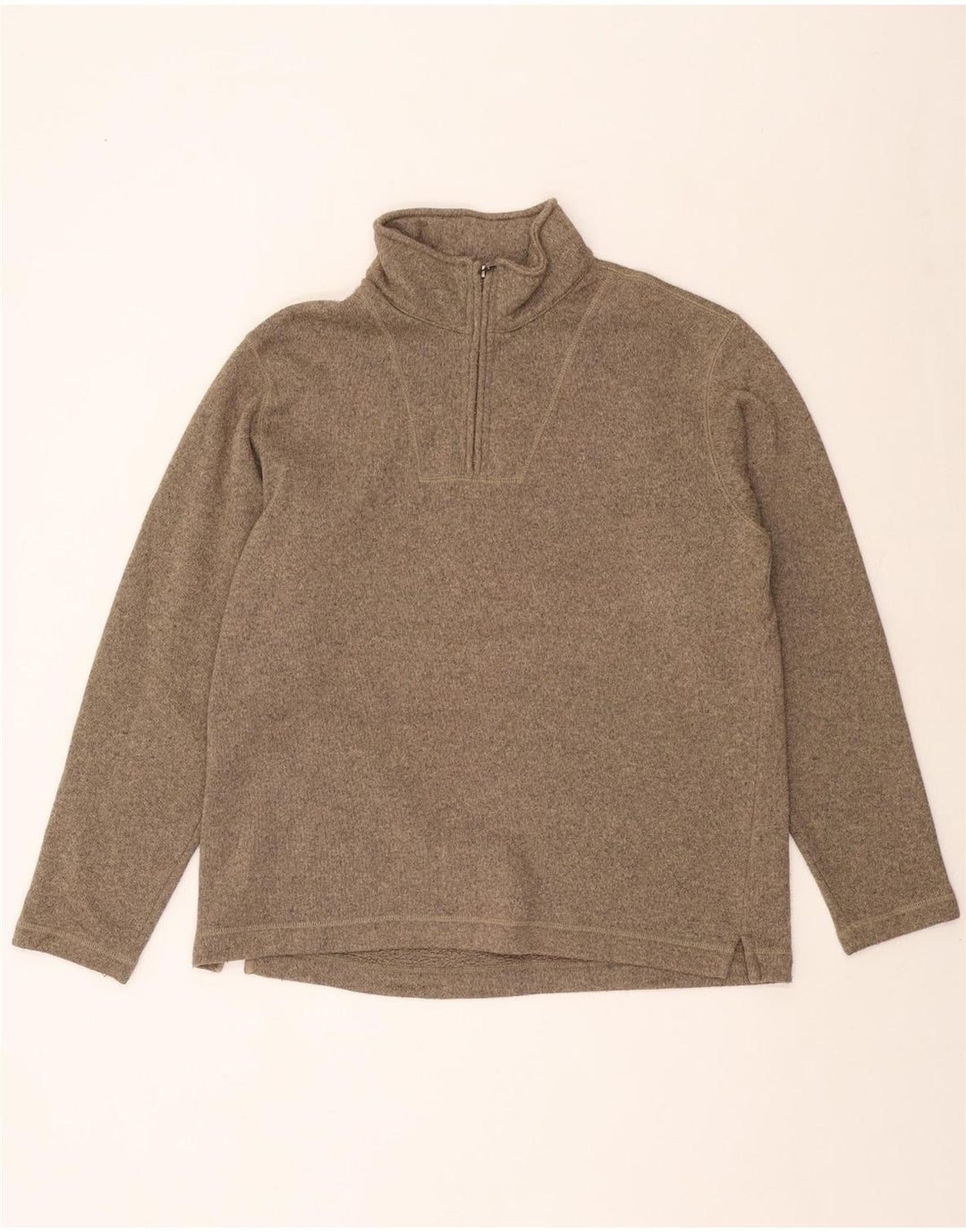 Męski sweter z zamkiem błyskawicznym EDDIE BAUER, duży, brązowy poliester