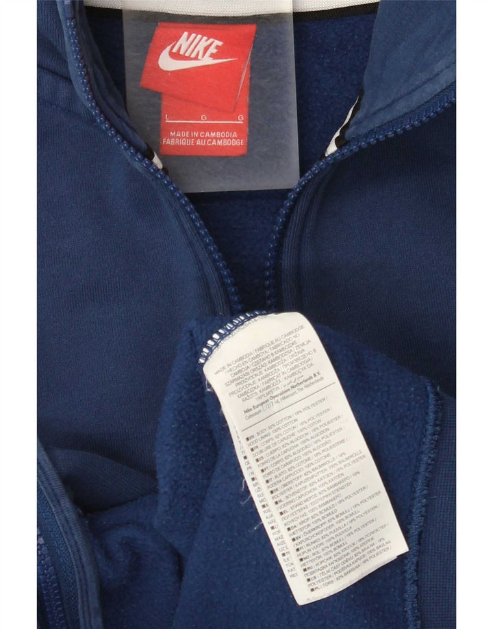 Męski sweter z kapturem i zamkiem błyskawicznym Nike, duży, granatowy, bawełniany