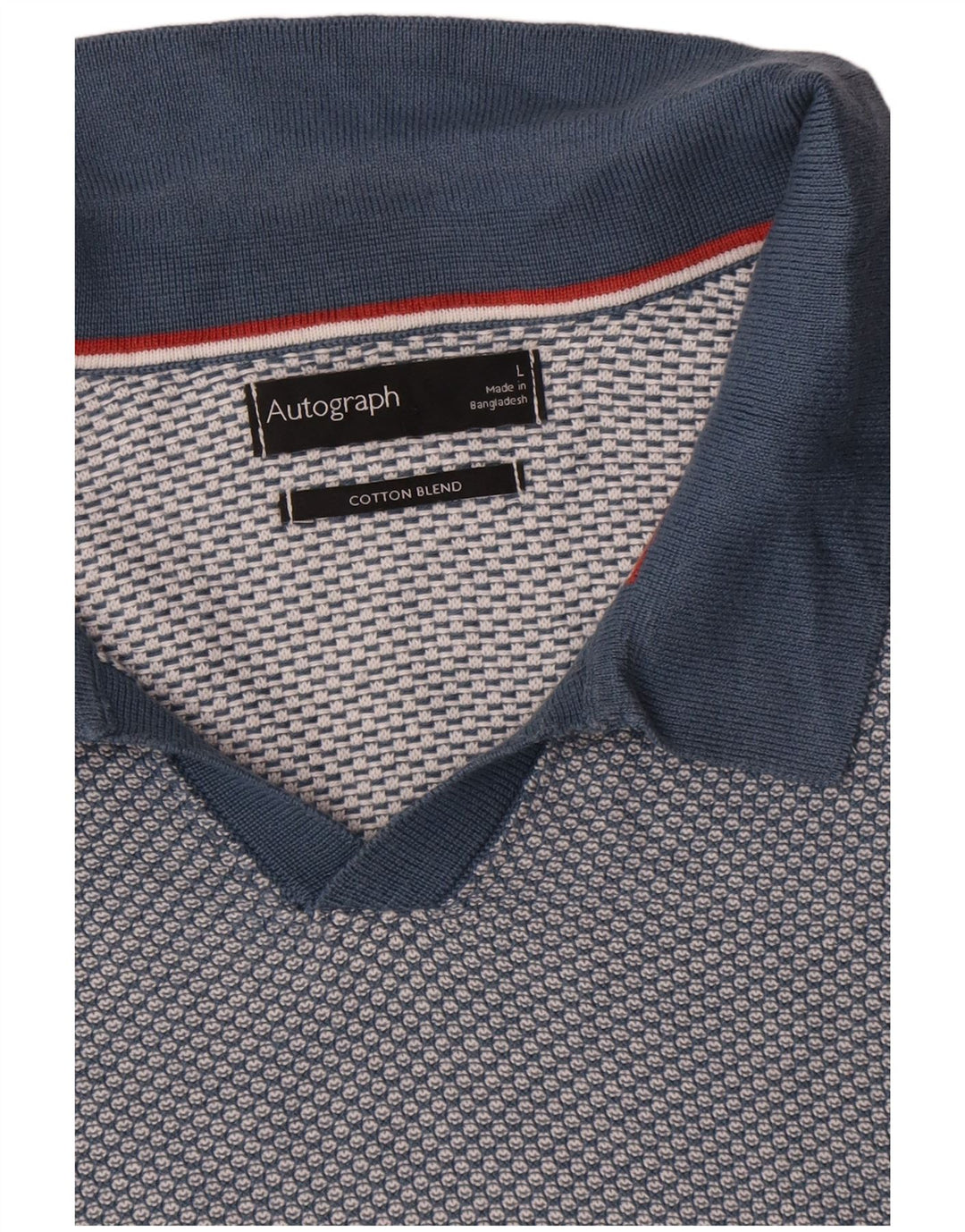 Marks & Spencer Męski sweter polo z autografem, duży, niebieski