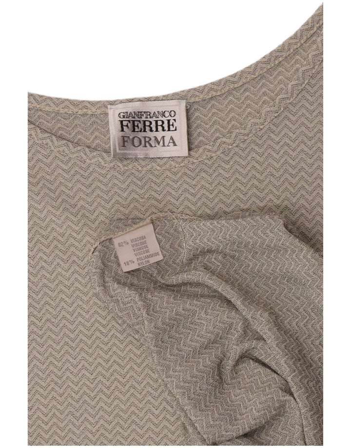 Bluzka damska Gianfranco Ferre Top UK 16 Large, szara, jodełkowa wiskoza
