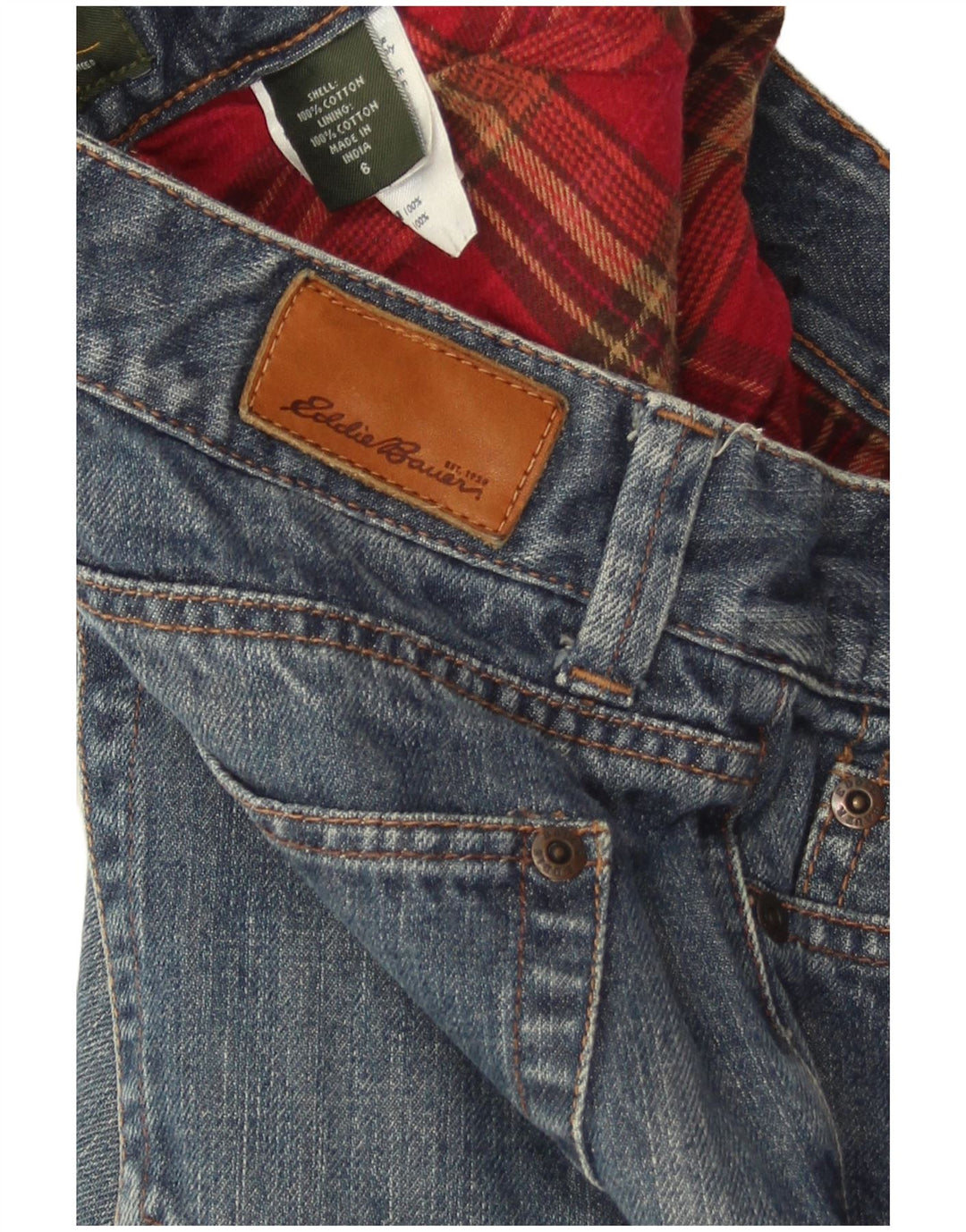 EDDIE BAUER Damskie proste dżinsy US 6 Medium W30 L30 Niebieska bawełna