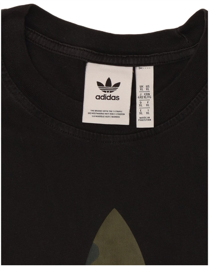 Męska koszulka graficzna Adidas Top XL w kolorze czarnym