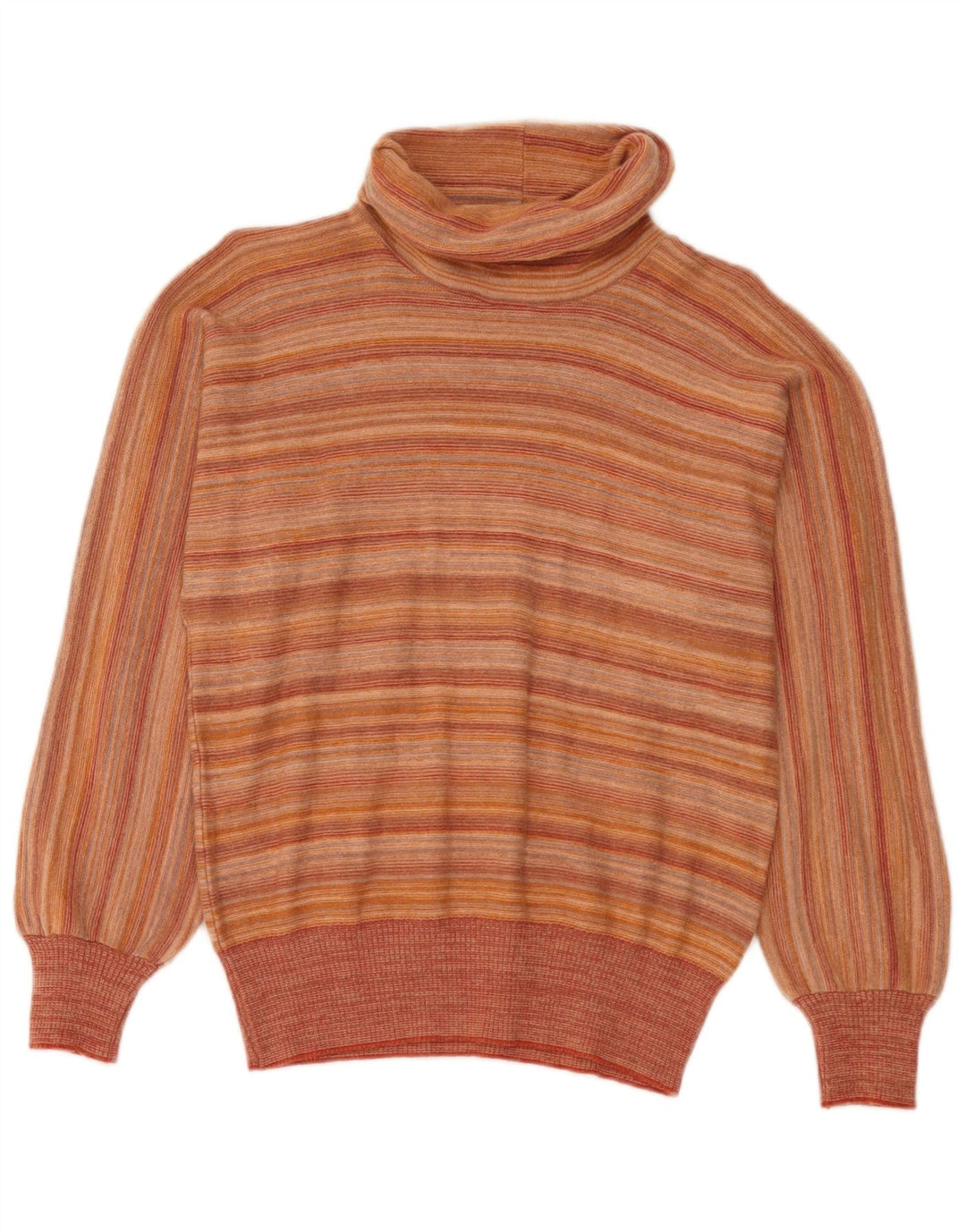 Vintage damski sweter z golfem IT 44 w średnie pomarańczowe paski