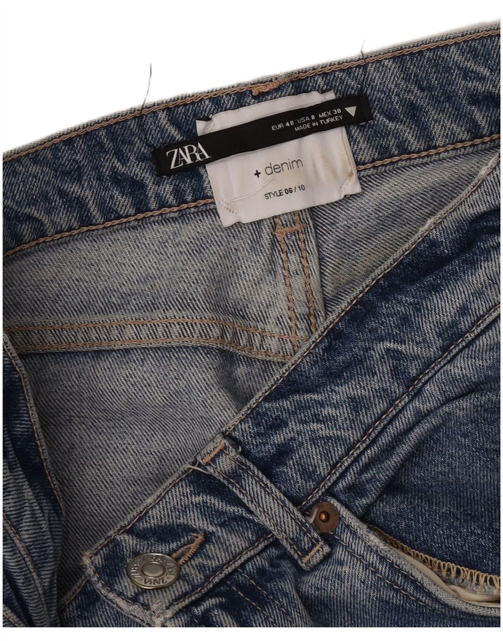 Damskie proste dżinsy Zara z wysokim stanem EU 40 Medium W30 L27 niebieskie
