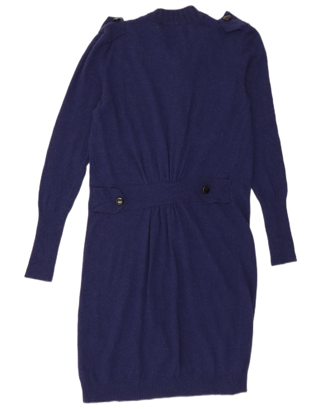 Sweter damski o przedłużonym kroju w stylu vintage IT 44 Średni granatowy wełniany