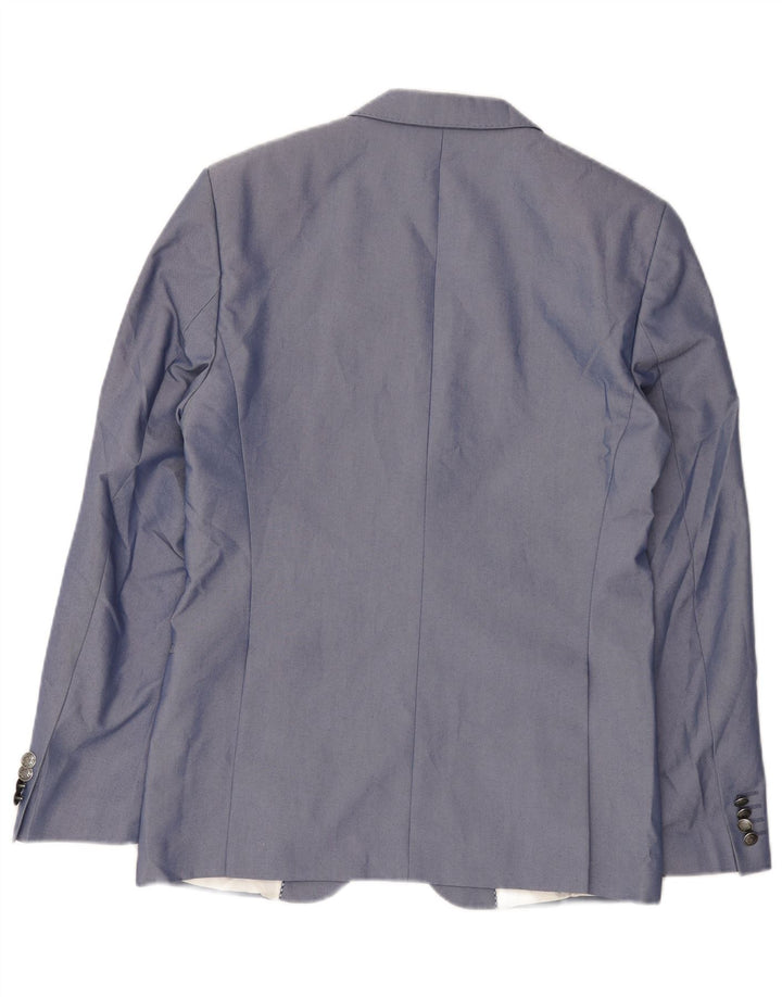 Zara Męska marynarka zapinana na 2 guziki UK 36 Small Blue Cotton