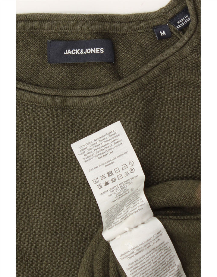Męski sweter Jack & Jones z okrągłym dekoltem, średnio zielony, bawełniany