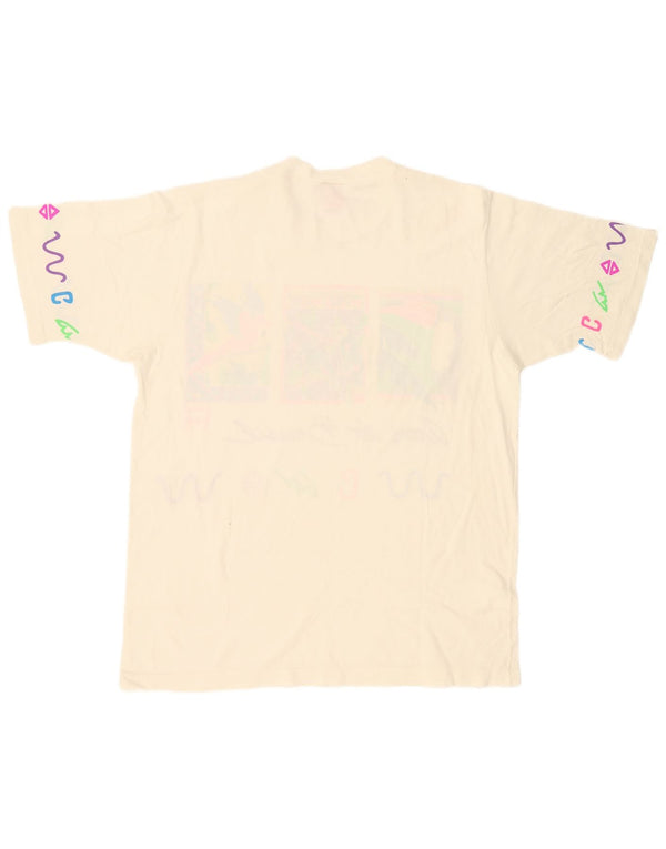 Damska koszulka z grafiką w stylu vintage, UK 18 XL, biała