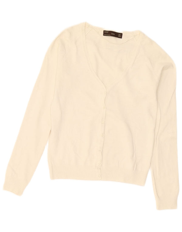 Sweter damski Zara Cardigan UK 10, mały, z białej bawełny