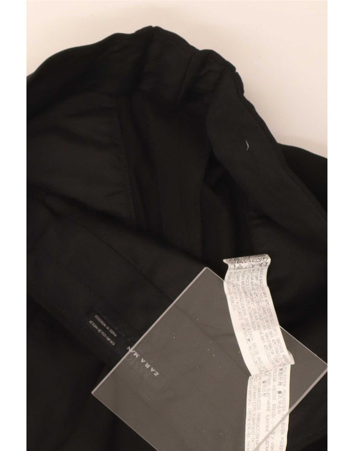 Damskie proste spodnie garniturowe Zara EU 40 Medium W31 L29 Czarny poliester