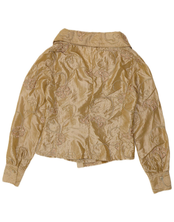 Damska bluzka koszulowa Naracamicie UK 12 Średni Beżowy Kwiatowy Poliester