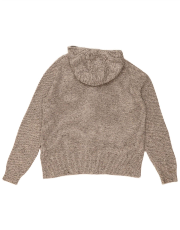 MARKS & SPENCER Damski sweter rozpinany z kapturem, UK 14, średni szary poliester