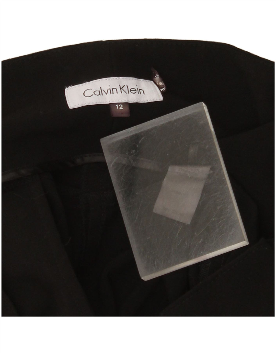 Spodnie damskie CALVIN KLEIN, proste, przycięte US 12, duże, W36, L26, czarne