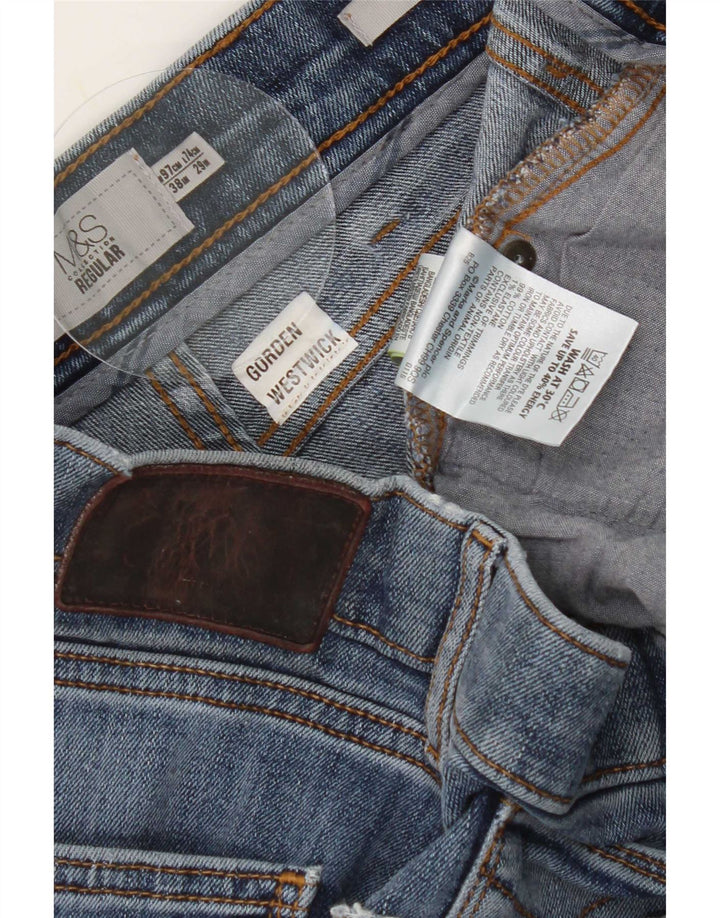 Marks & Spencer Męskie jeansy o regularnym kroju W38 L25 Niebieskie bawełniane
