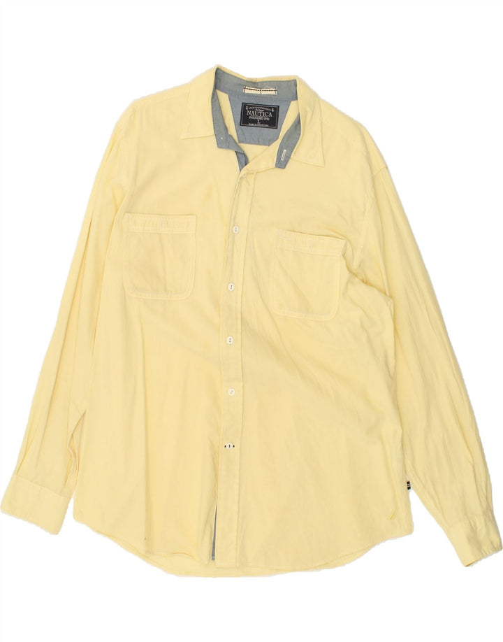 NAUTICA Mens Shirt Large Yellow Cotton Vintage Nautica and Second-Hand Nautica from Messina Hembry 