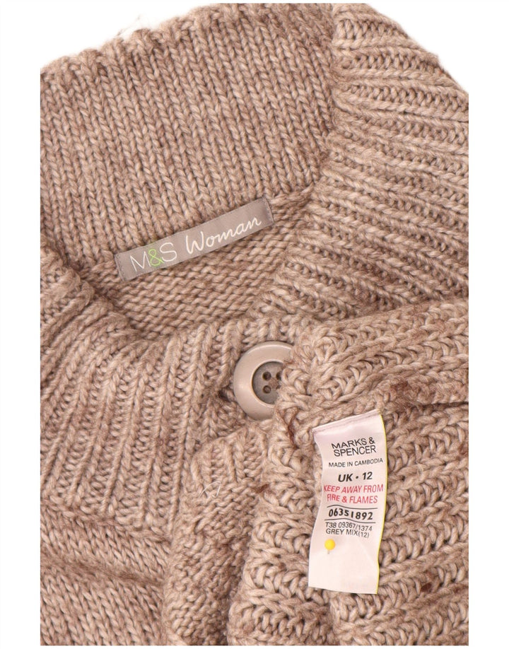 Marks & Spencer Damski sweter rozpinany UK 12 Średni szary, nakrapiany akryl