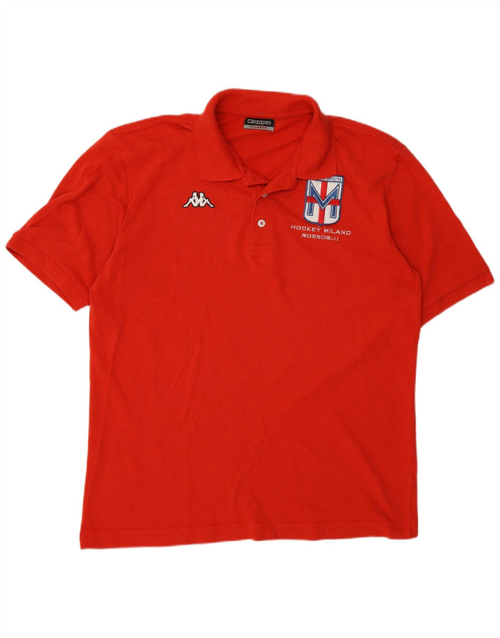 Męska koszulka polo Kappa z grafiką XL, czerwona, bawełniana