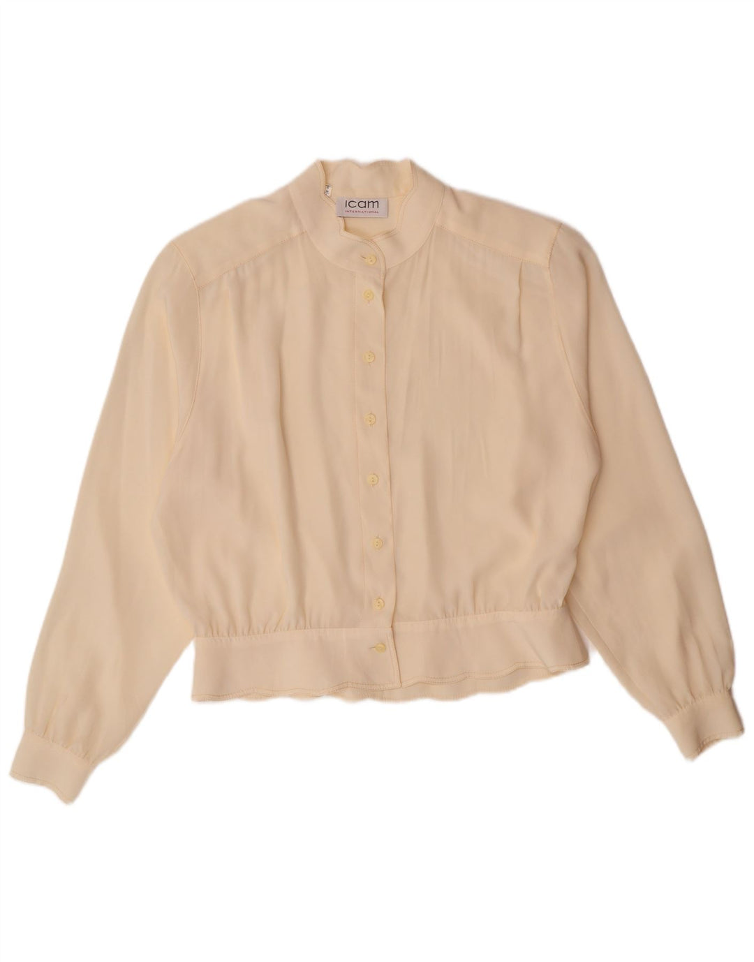 ICAM Womens Loose Fit Shirt Blouse IT 44 Medium Off White Polyester