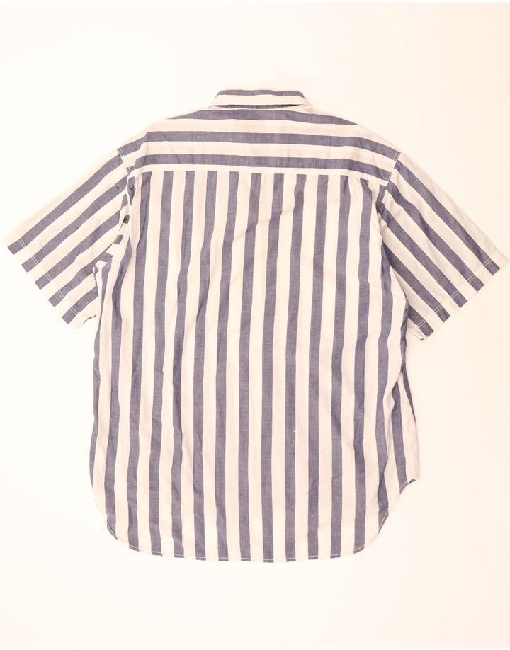 Koszula męska z krótkim rękawem BENETTON, duże, granatowe paski