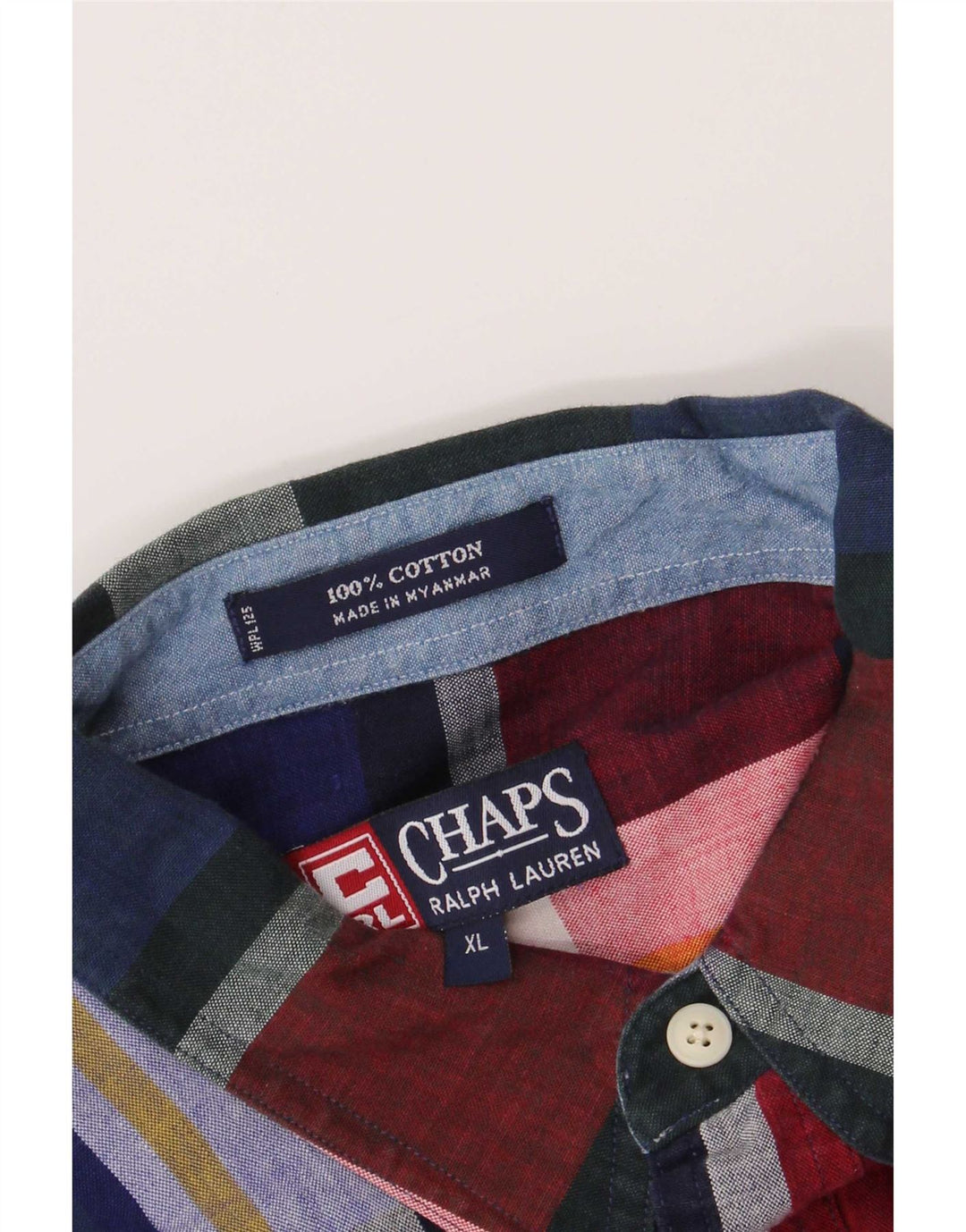 Męska koszula z krótkim rękawem Chaps Ralph Lauren XL w wielobarwną kratkę, bawełniana