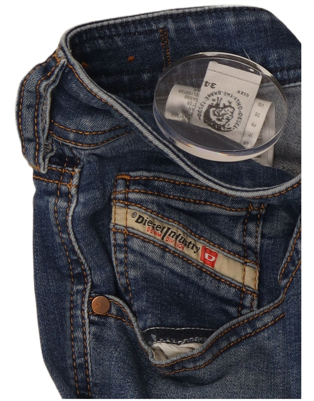 Diesel Damskie Obcisłe Dżinsy W34 L29 Niebieskie Bawełniane