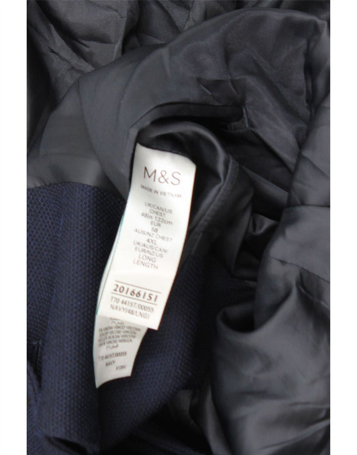 Marks & Spencer Męska marynarka zapinana na 2 guziki UK 48 2XL Granatowa, poliamidowa