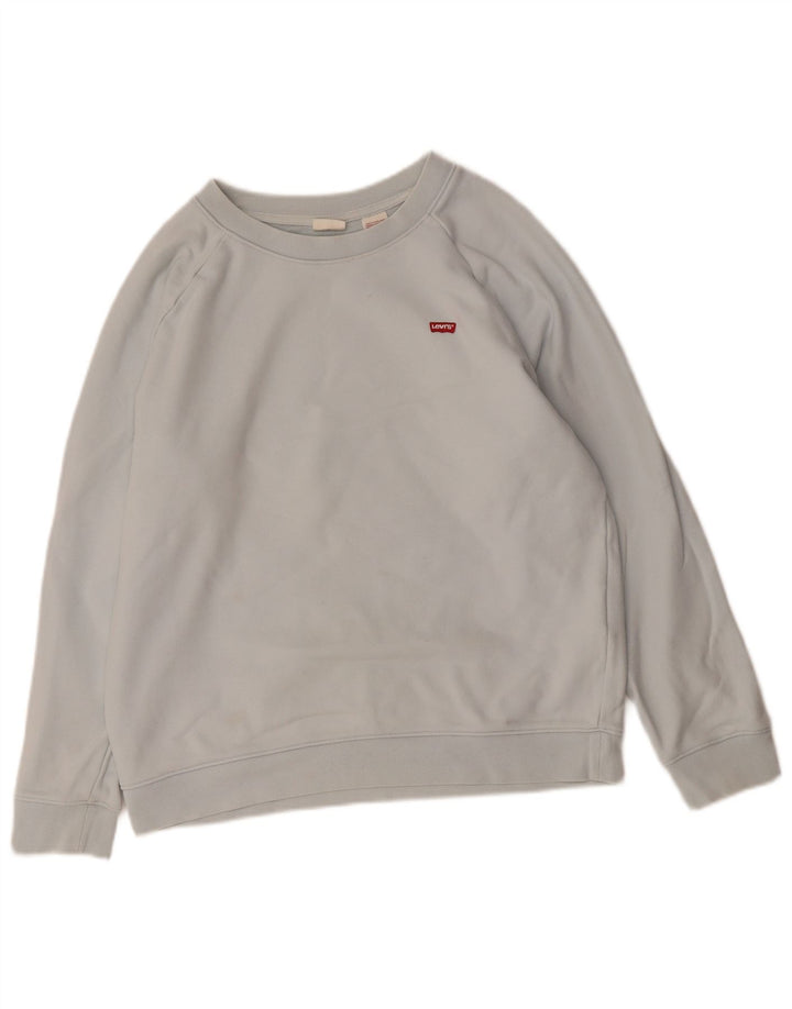LEVI'S Womens Sweatshirt Jumper UK 14 Medium Blue Cotton