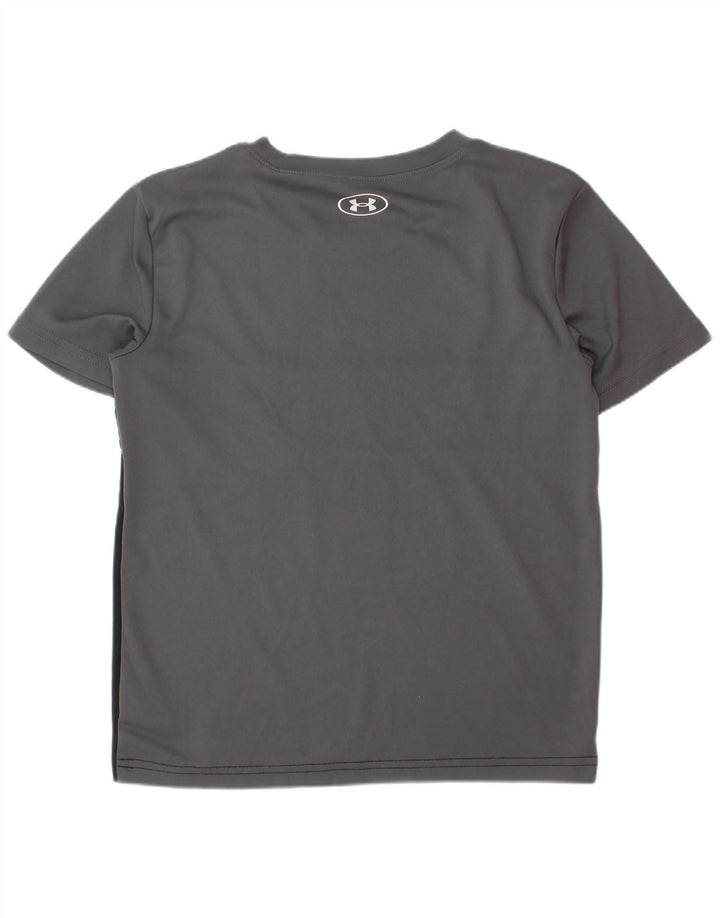 UNDER ARMOUR Chłopięcy T-shirt z grafiką, 6-7 lat, szary, poliester z blokami kolorów