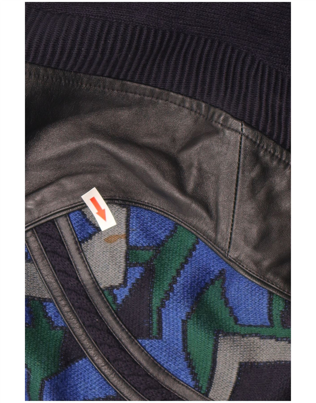 Tęczowy męski sweter z okrągłym dekoltem IT 56 2XL Granatowa, geometryczna bawełna