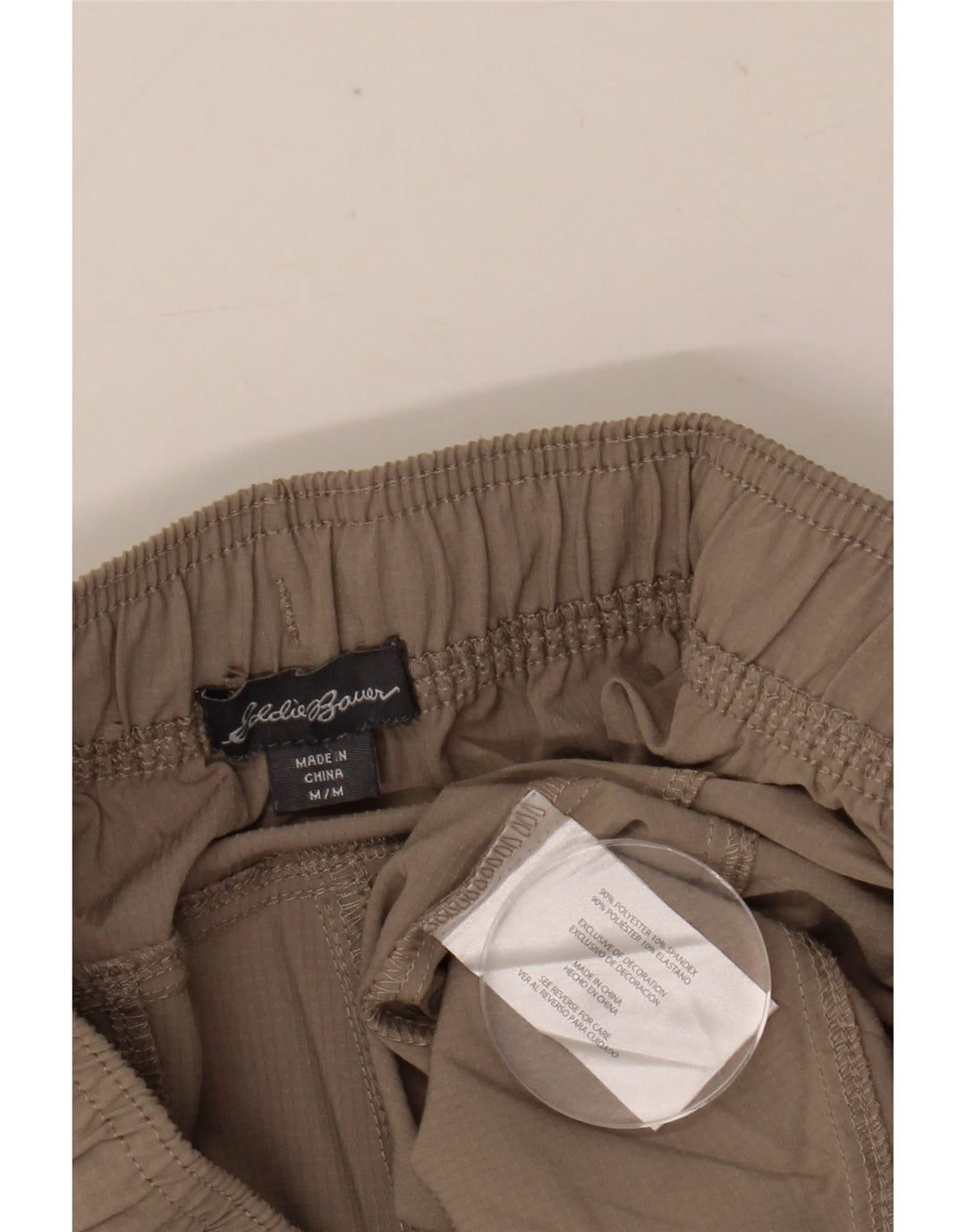 Damskie, zwężane spodnie Eddie Bauer, średnie W30 L24, szary poliester