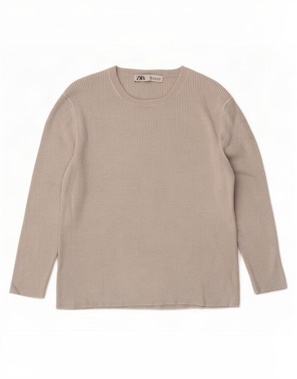 Damski top Zara z długim rękawem UK 18 XL, szara wiskoza
