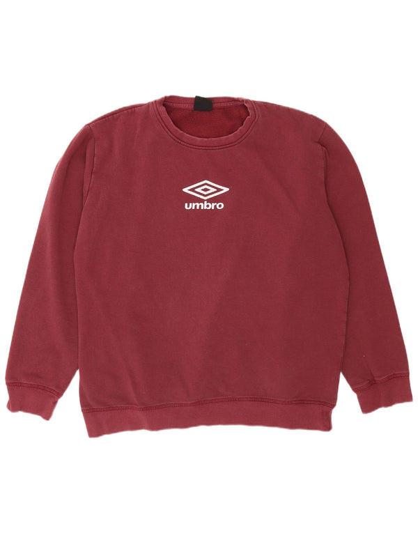 Męska bluza z grafiką Umbro, 2XL, bordowa bawełna