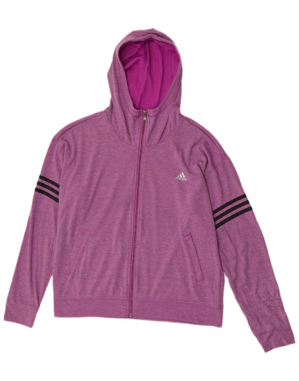Damska bluza z kapturem Adidas Oversized Zip UK 16/18 Duży fioletowy poliester