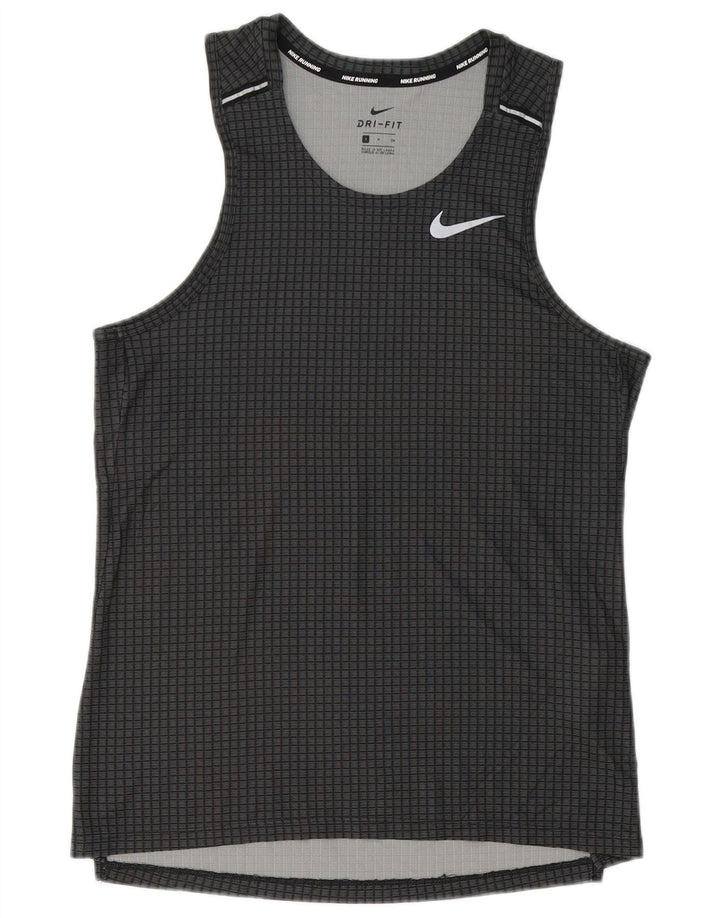 Męska kamizelka Nike Dri Fit, mała, szara, poliestrowa kratka