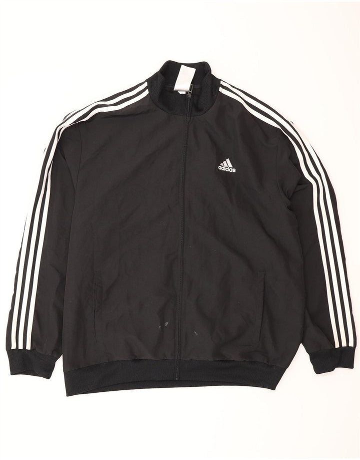 Adidas Męska bluza dresowa, duża, czarna, poliestrowa