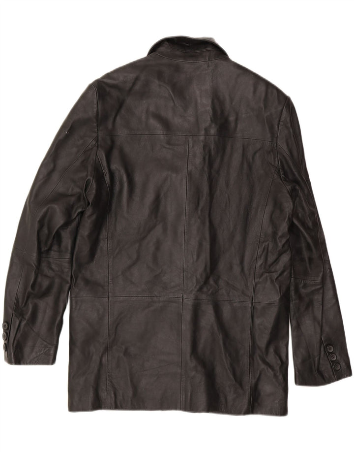 SELECTED Mens Leather Jacket UK 40 Large Black Vintage Selected and Second-Hand Selected from Messina Hembry 