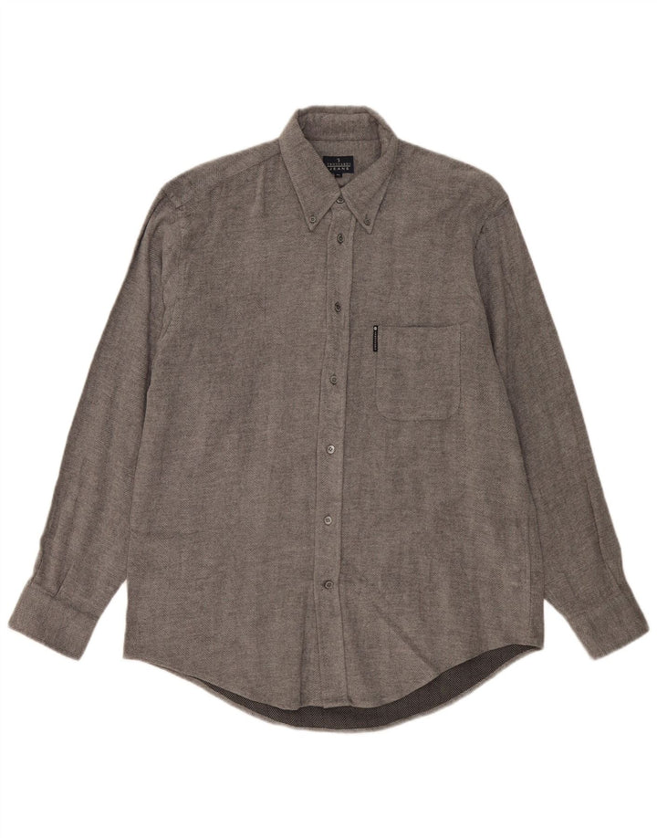 Koszula flanelowa męska Trussardi Jeans XL, szara wiskoza w jodełkę
