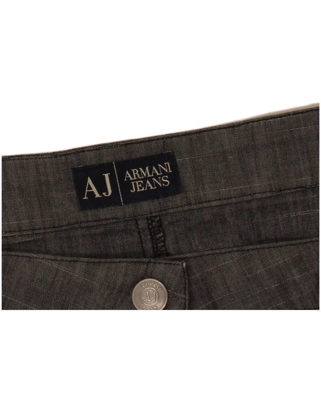 Prosta spódnica damska Armani W32, duża, szara, nakrapiana