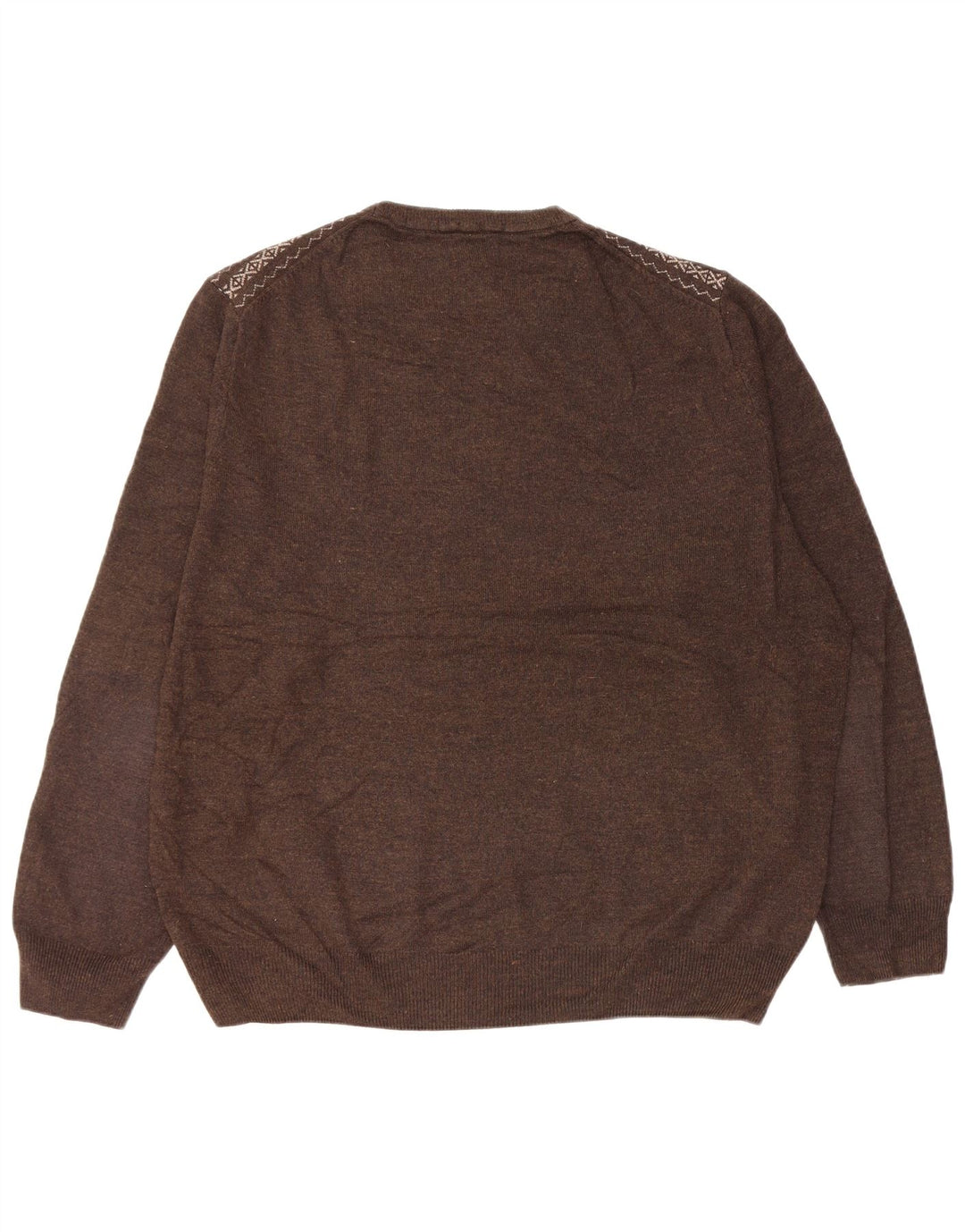 Męski sweter z okrągłym dekoltem Dockers XL, brązowy, akryl Fair Isle