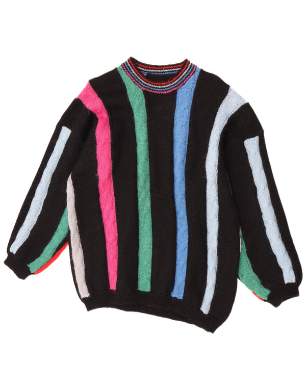 Sweter damski w stylu vintage z okrągłym dekoltem UK 16, duży, wielokolorowy