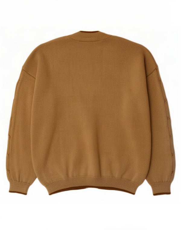 Sweter męski w stylu vintage, duży, beżowy