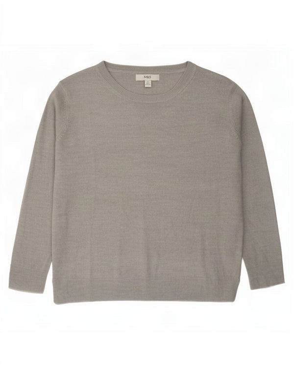 Marks & Spencer Damski sweter oversize z dekoltem w łódkę, UK 10, mały, szary